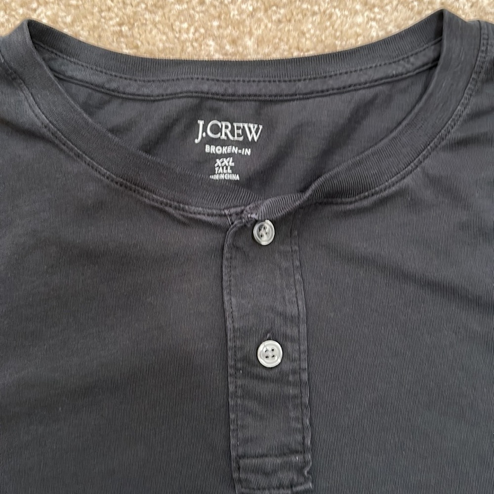 Men’s J. Crew Broken-In Henley Long Sleeve Tee-XXL TALL - Picture 2 of 3